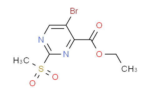 CAS No. 1316122-36-7, ethyl 5-bromo-2-(methylsulfonyl)pyrimidine-4-carboxylate