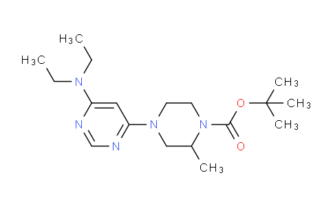 CAS No. 1353977-99-7, tert-Butyl 4-(6-(diethylamino)pyrimidin-4-yl)-2-methylpiperazine-1-carboxylate