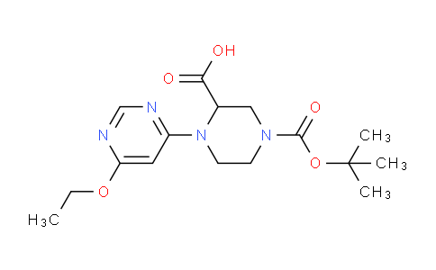 CAS No. 1353943-90-4, 4-(tert-Butoxycarbonyl)-1-(6-ethoxypyrimidin-4-yl)piperazine-2-carboxylic acid