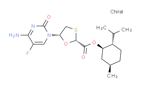 MC737317 | 764659-72-5 | (2R,5S)-5-(4-Amino-5-fluoro-2-oxo-1(2H)-pyrimidinyl)-1,3-oxathiolane-2-carboxylic acid (1R,2S,5R)-5-methyl-2-(1-methylethyl)cyclohexyl ester