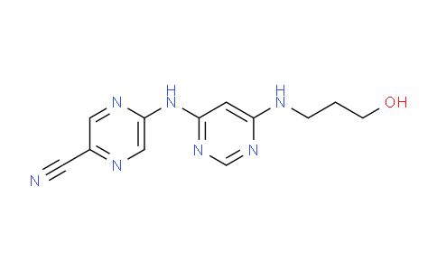 CAS No. 1137475-51-4, 5-((6-((3-hydroxypropyl)amino)pyrimidin-4-yl)amino)pyrazine-2-carbonitrile