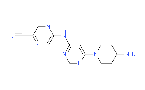 CAS No. 1137475-07-0, 5-((6-(4-aminopiperidin-1-yl)pyrimidin-4-yl)amino)pyrazine-2-carbonitrile