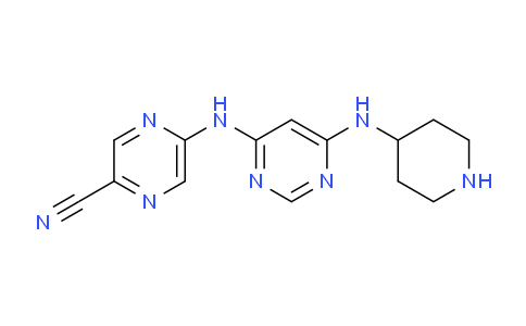 CAS No. 1137475-13-8, 5-((6-(piperidin-4-ylamino)pyrimidin-4-yl)amino)pyrazine-2-carbonitrile