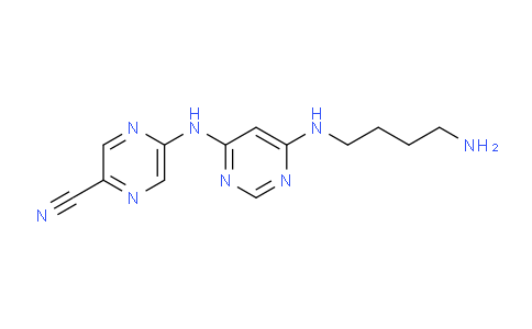 CAS No. 1137475-17-2, 5-((6-((4-aminobutyl)amino)pyrimidin-4-yl)amino)pyrazine-2-carbonitrile