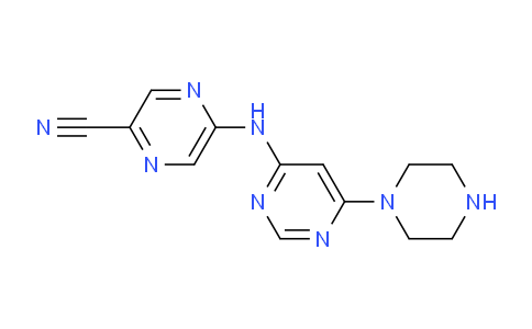 CAS No. 1137475-20-7, 5-((6-(piperazin-1-yl)pyrimidin-4-yl)amino)pyrazine-2-carbonitrile