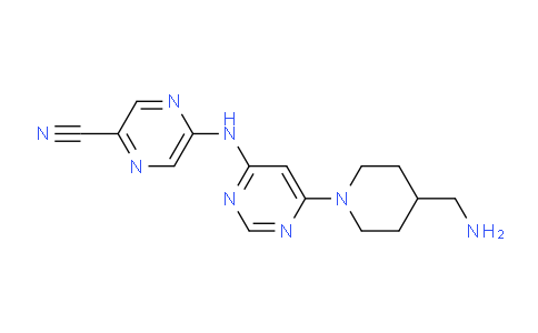 CAS No. 1137475-21-8, 5-((6-(4-(aminomethyl)piperidin-1-yl)pyrimidin-4-yl)amino)pyrazine-2-carbonitrile