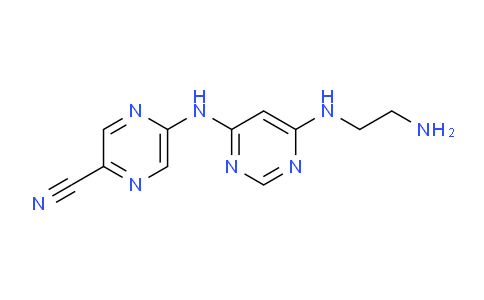 CAS No. 1137475-22-9, 5-((6-((2-aminoethyl)amino)pyrimidin-4-yl)amino)pyrazine-2-carbonitrile