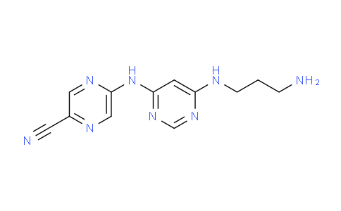 CAS No. 1137475-24-1, 5-((6-((3-aminopropyl)amino)pyrimidin-4-yl)amino)pyrazine-2-carbonitrile