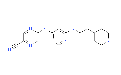 CAS No. 1137475-34-3, 5-((6-((2-(piperidin-4-yl)ethyl)amino)pyrimidin-4-yl)amino)pyrazine-2-carbonitrile