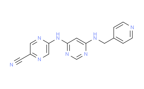 CAS No. 1137475-35-4, 5-((6-((pyridin-4-ylmethyl)amino)pyrimidin-4-yl)amino)pyrazine-2-carbonitrile
