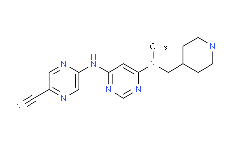 CAS No. 1137475-36-5, 5-((6-(methyl(piperidin-4-ylmethyl)amino)pyrimidin-4-yl)amino)pyrazine-2-carbonitrile