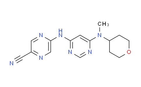 CAS No. 1137475-38-7, 5-((6-(methyl(tetrahydro-2H-pyran-4-yl)amino)pyrimidin-4-yl)amino)pyrazine-2-carbonitrile