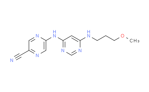 CAS No. 1137475-40-1, 5-((6-((3-methoxypropyl)amino)pyrimidin-4-yl)amino)pyrazine-2-carbonitrile