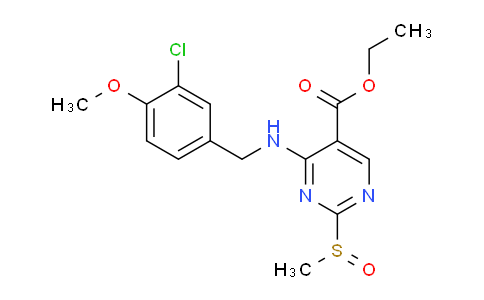 CAS No. 330785-82-5, Ethyl 4-((3-chloro-4-methoxybenzyl)amino)-2-(methylsulfinyl)pyrimidine-5-carboxylate