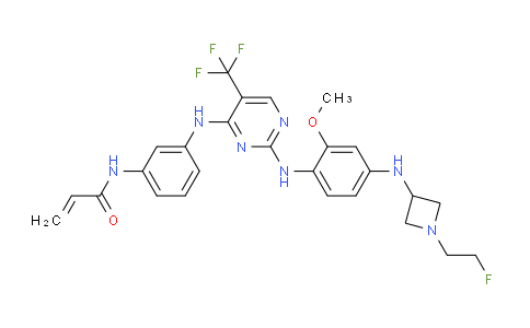CAS No. 1375465-09-0, N-(3-((2-((4-((1-(2-Fluoroethyl)azetidin-3-yl)amino)-2-methoxyphenyl)amino)-5-(trifluoromethyl)pyrimidin-4-yl)amino)phenyl)acrylamide