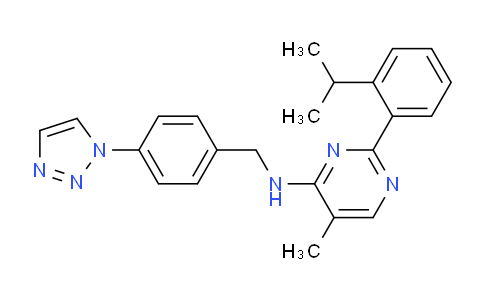 CAS No. 1572414-83-5, N-(4-(1H-1,2,3-Triazol-1-yl)benzyl)-2-(2-isopropylphenyl)-5-methylpyrimidin-4-amine