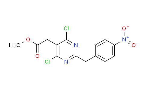 CAS No. 780763-92-0, methyl 2-(4,6-dichloro-2-(4-nitrobenzyl)pyrimidin-5-yl)acetate