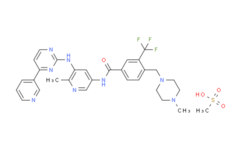 CAS No. 895519-91-2, N-(6-Methyl-5-((4-(pyridin-3-yl)pyrimidin-2-yl)amino)pyridin-3-yl)-4-((4-methylpiperazin-1-yl)methyl)-3-(trifluoromethyl)benzamide methanesulfonate