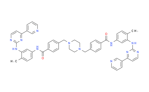 CAS No. 1365802-18-1, 4,4'-(piperazine-1,4-diylbis(methylene))bis(N-(4-methyl-3-((4-(pyridin-3-yl)pyrimidin-2-yl)amino)phenyl)benzamide)