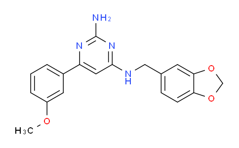CAS No. 853220-52-7, N4-(Benzo[d][1,3]dioxol-5-ylmethyl)-6-(3-methoxyphenyl)pyrimidine-2,4-diamine