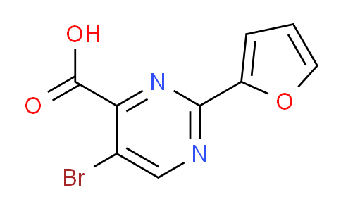 CAS No. 1240598-46-2, 5-Bromo-2-(furan-2-yl)pyrimidine-4-carboxylic acid