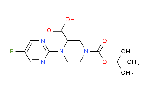 CAS No. 1261229-50-8, 4-(tert-butoxycarbonyl)-1-(5-fluoropyrimidin-2-yl)piperazine-2-carboxylic acid