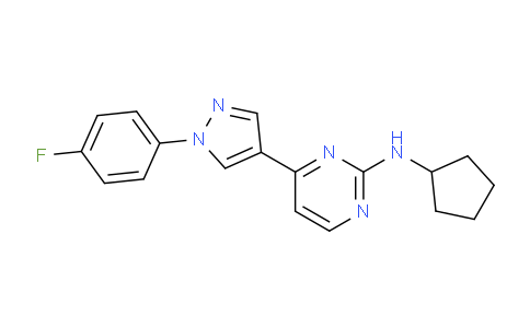 CAS No. 1227722-98-6, N-Cyclopentyl-4-(1-(4-fluorophenyl)-1H-pyrazol-4-yl)pyrimidin-2-amine