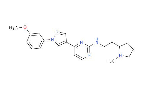 CAS No. 1185457-88-8, 4-(1-(3-Methoxyphenyl)-1H-pyrazol-4-yl)-N-(2-(1-methylpyrrolidin-2-yl)ethyl)pyrimidin-2-amine