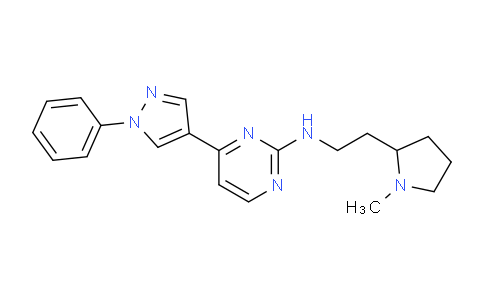CAS No. 1227716-33-7, N-(2-(1-Methylpyrrolidin-2-yl)ethyl)-4-(1-phenyl-1H-pyrazol-4-yl)pyrimidin-2-amine