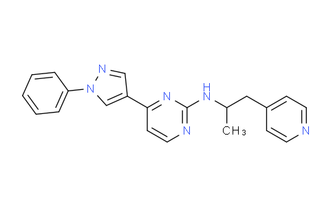 CAS No. 1227723-91-2, 4-(1-Phenyl-1H-pyrazol-4-yl)-N-(1-(pyridin-4-yl)propan-2-yl)pyrimidin-2-amine