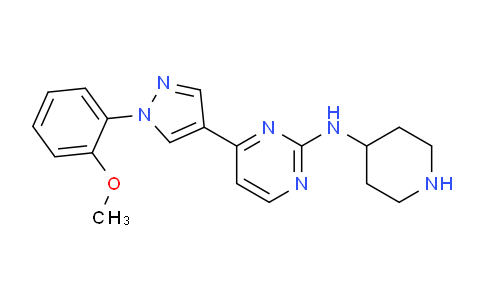 CAS No. 1244680-24-7, 4-(1-(2-Methoxyphenyl)-1H-pyrazol-4-yl)-N-(piperidin-4-yl)pyrimidin-2-amine