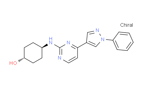 CAS No. 1212419-99-2, trans-4-((4-(1-Phenyl-1H-pyrazol-4-yl)pyrimidin-2-yl)amino)cyclohexanol