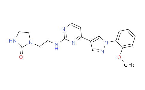 CAS No. 1185375-83-0, 1-(2-((4-(1-(2-Methoxyphenyl)-1H-pyrazol-4-yl)pyrimidin-2-yl)amino)ethyl)imidazolidin-2-one