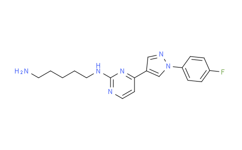 CAS No. 1227717-49-8, N1-(4-(1-(4-Fluorophenyl)-1H-pyrazol-4-yl)pyrimidin-2-yl)pentane-1,5-diamine