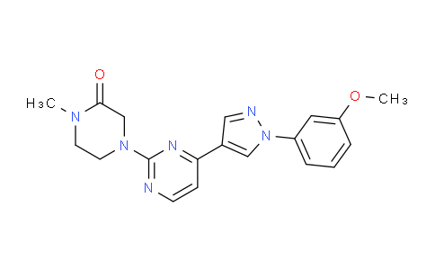 CAS No. 1227699-63-9, 4-(4-(1-(3-Methoxyphenyl)-1H-pyrazol-4-yl)pyrimidin-2-yl)-1-methylpiperazin-2-one
