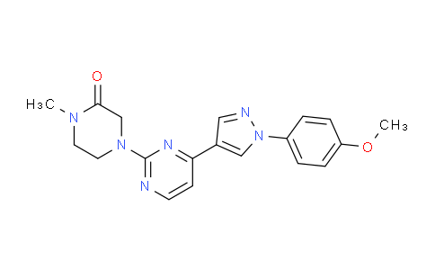 CAS No. 1227717-25-0, 4-(4-(1-(4-Methoxyphenyl)-1H-pyrazol-4-yl)pyrimidin-2-yl)-1-methylpiperazin-2-one