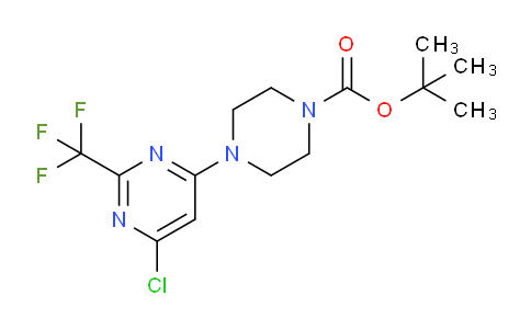 CAS No. 1956318-11-8, tert-Butyl 4-(6-chloro-2-(trifluoromethyl)pyrimidin-4-yl)piperazine-1-carboxylate