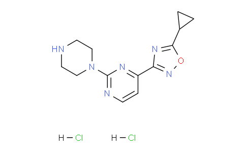 CAS No. 1177093-08-1, 5-Cyclopropyl-3-(2-(piperazin-1-yl)pyrimidin-4-yl)-1,2,4-oxadiazole dihydrochloride