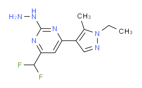 CAS No. 1004644-07-8, 4-(Difluoromethyl)-6-(1-ethyl-5-methyl-1H-pyrazol-4-yl)-2-hydrazinylpyrimidine