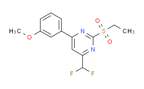 CAS No. 862663-49-8, 4-(Difluoromethyl)-2-(ethylsulfonyl)-6-(3-methoxyphenyl)pyrimidine