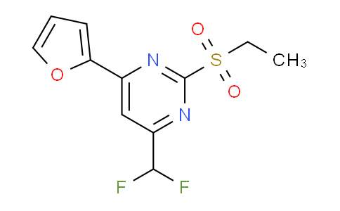 CAS No. 861444-35-1, 4-(Difluoromethyl)-2-(ethylsulfonyl)-6-(furan-2-yl)pyrimidine