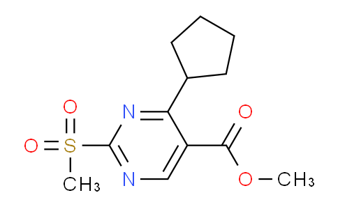 CAS No. 1292289-62-3, Methyl 4-cyclopentyl-2-(methylsulfonyl)pyrimidine-5-carboxylate