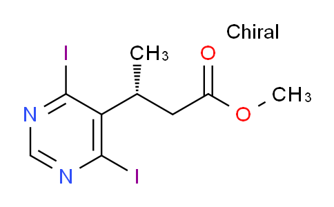 CAS No. 1491129-85-1, methyl (R)-3-(4,6-diiodopyrimidin-5-yl)butanoate