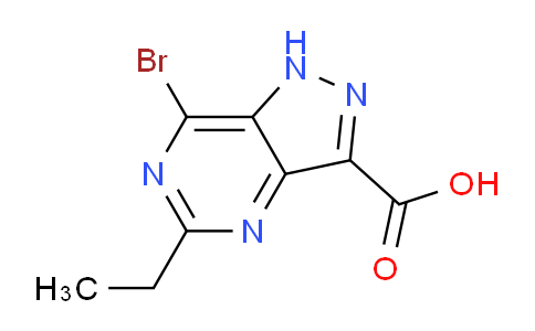 CAS No. 1781908-69-7, 7-bromo-5-ethyl-1H-pyrazolo[4,3-d]pyrimidine-3-carboxylic acid
