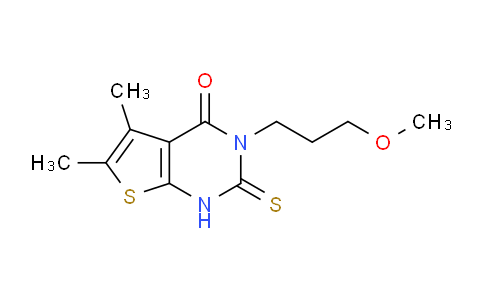 CAS No. 749902-04-3, 3-(3-methoxypropyl)-5,6-dimethyl-2-sulfanylidene-1H,2H,3H,4H-thieno[2,3-d]pyrimidin-4-one