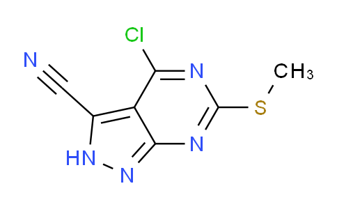 CAS No. 1379363-08-2, 4-chloro-6-methylsulfanyl-2H-pyrazolo[3,4-d]pyrimidine-3-carbonitrile