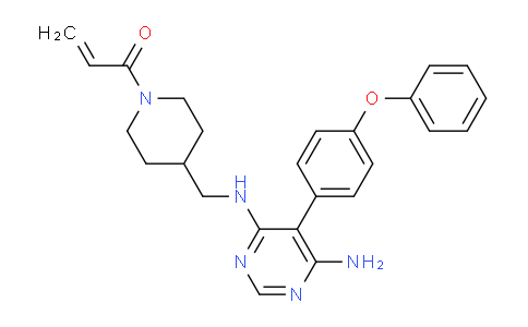 CAS No. 1415823-73-2, 1-[4-[[[6-amino-5-(4-phenoxyphenyl)pyrimidin-4-yl]amino]methyl]piperidin-1-yl]prop-2-en-1-one