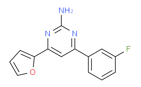 CAS No. 1263210-05-4, 4-(3-Fluorophenyl)-6-(furan-2-yl)pyrimidin-2-amine
