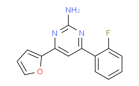 CAS No. 1263215-43-5, 4-(2-Fluorophenyl)-6-(furan-2-yl)pyrimidin-2-amine