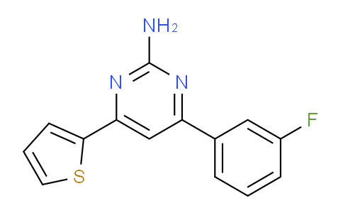 CAS No. 1263216-68-7, 4-(3-Fluorophenyl)-6-(thiophen-2-yl)pyrimidin-2-amine